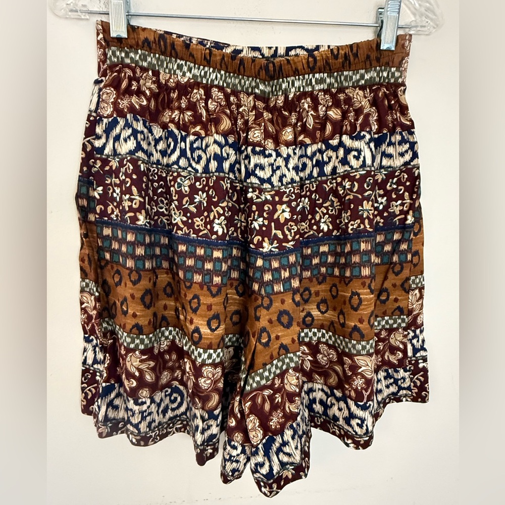 Byer California boho patchwork multi print blue brown lightweight shorts SZ M - Picture 2 of 10